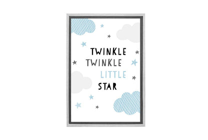 Twinkle Twinkle Blue Grey | Scandinavian Kid's Wall Art Print