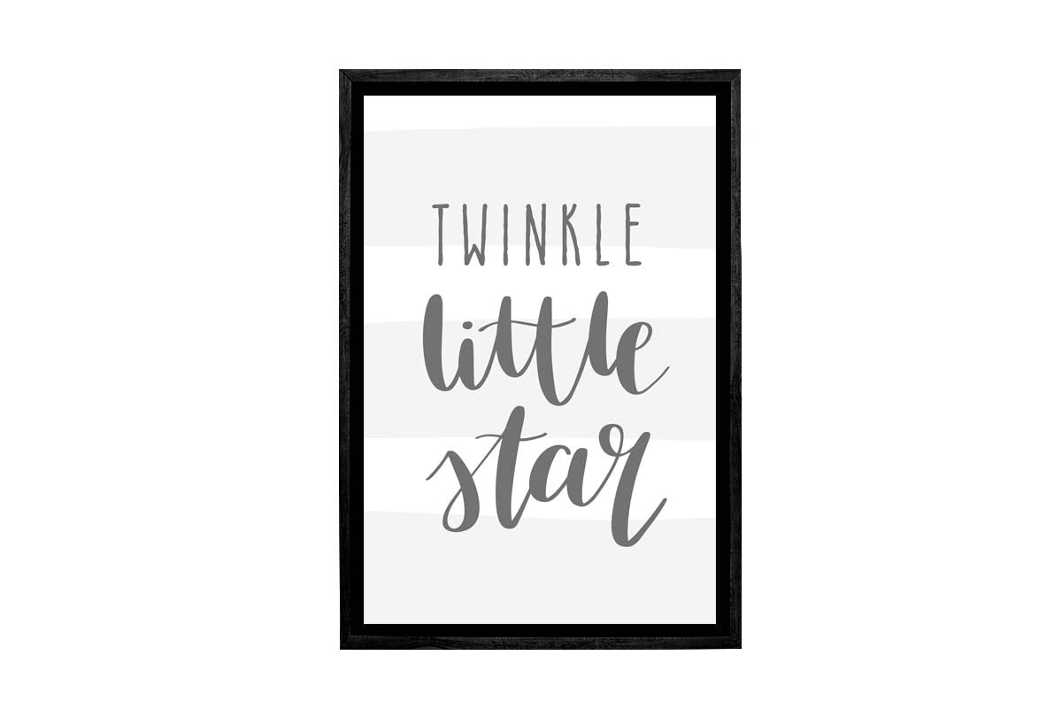 Twinkle Little Star Grey | Scandinavian Kid's Wall Art Print