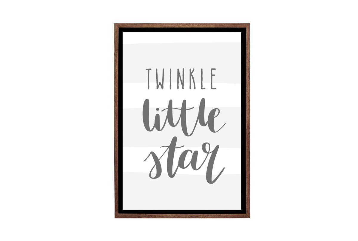 Twinkle Little Star Grey | Scandinavian Kid's Wall Art Print