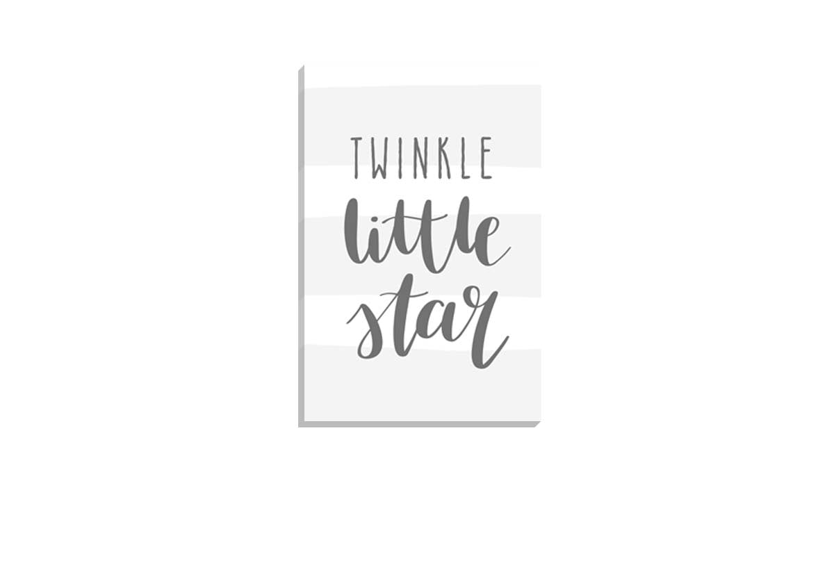 Twinkle Little Star Grey | Scandinavian Kid's Wall Art Print
