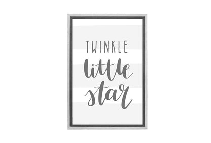 Twinkle Little Star Grey | Scandinavian Kid's Wall Art Print