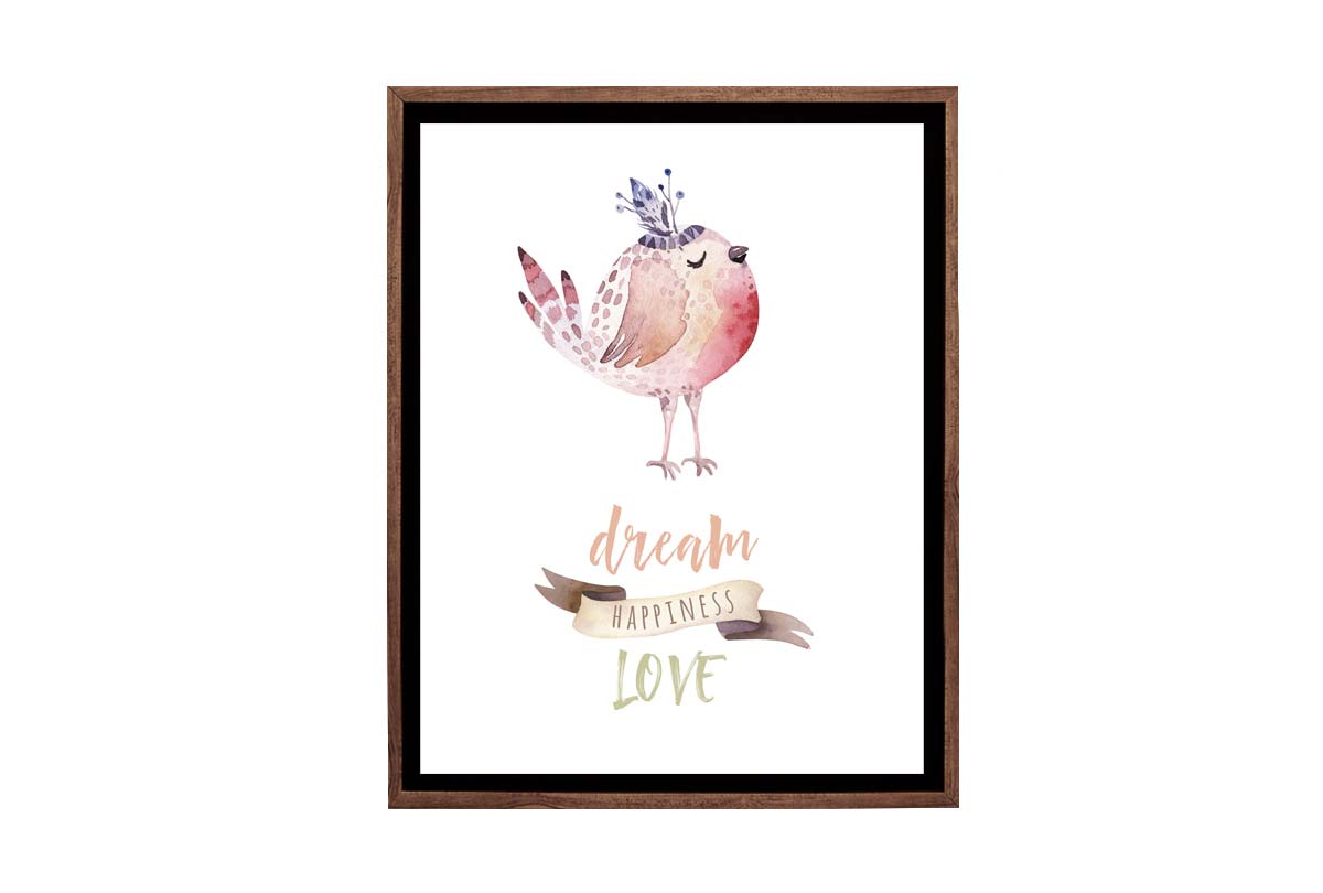 Cute Boho Bird | | Canvas Wall Art Print