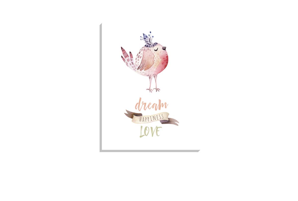 Cute Boho Bird | | Canvas Wall Art Print