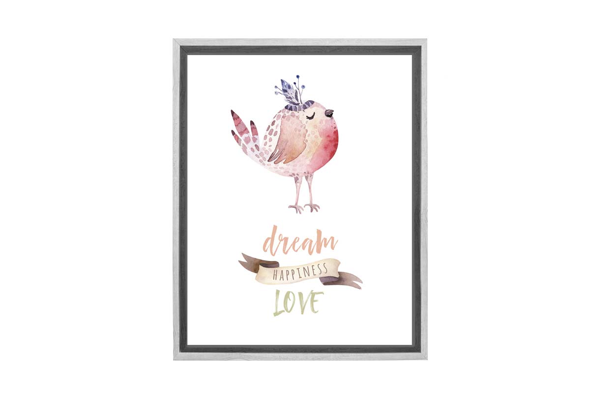 Cute Boho Bird | | Canvas Wall Art Print