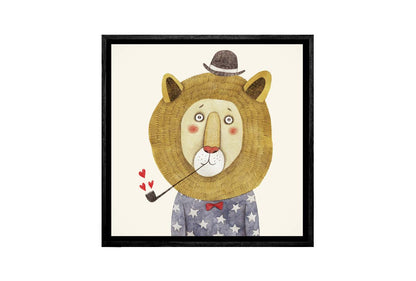 Lion With Hat | Canvas Wall Art Print