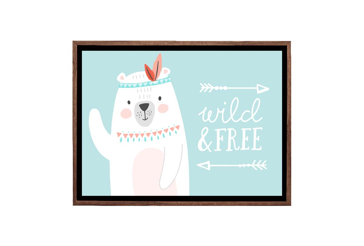 Wild and Free Bear | Canvas Wall Art Print