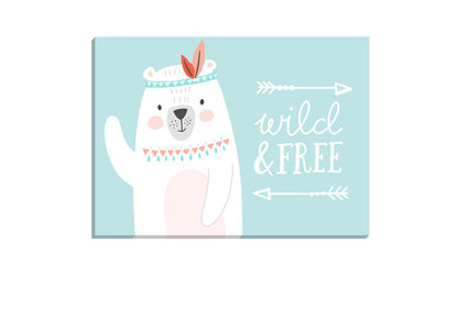 Wild and Free Bear | Canvas Wall Art Print