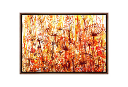 Red and Orange Floral Abstract | Canvas Wall Art Print