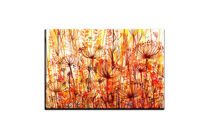 Red and Orange Floral Abstract | Canvas Wall Art Print