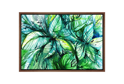 Tropical Leaves Abstract Watercolour | Canvas Wall Art Print