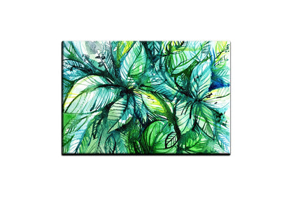 Tropical Leaves Abstract Watercolour | Canvas Wall Art Print