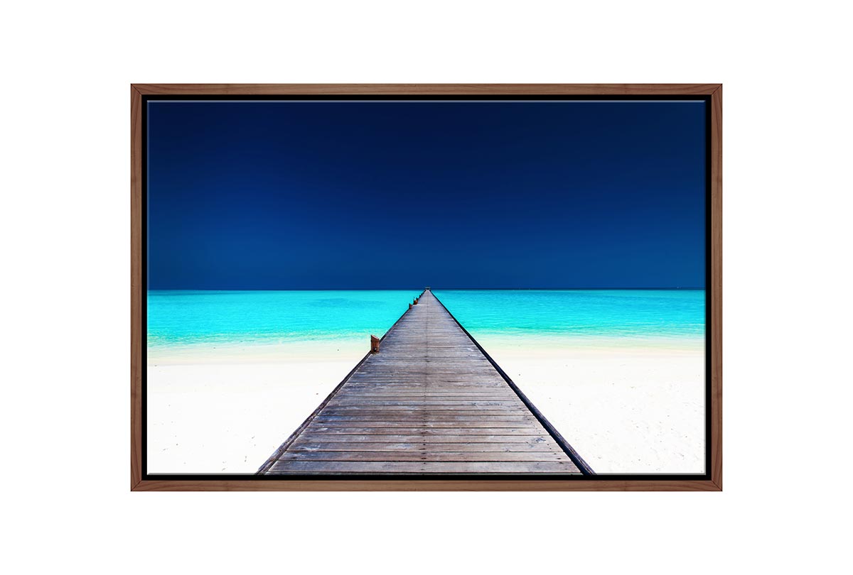 Jetty Over Azure Lagoon | Canvas Wall Art Print