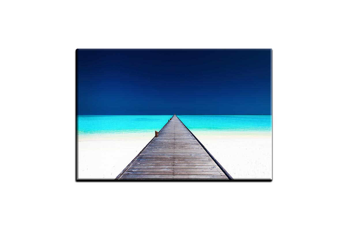 Jetty Over Azure Lagoon | Canvas Wall Art Print