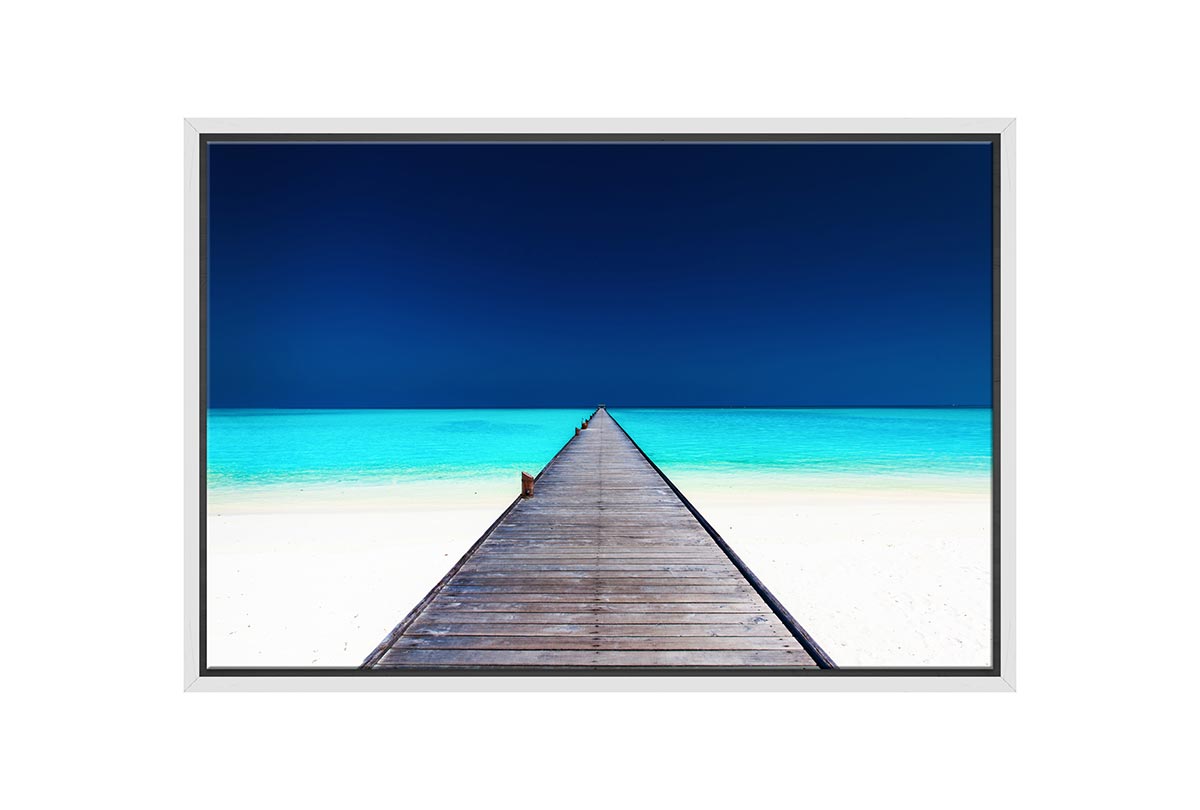 Jetty Over Azure Lagoon | Canvas Wall Art Print