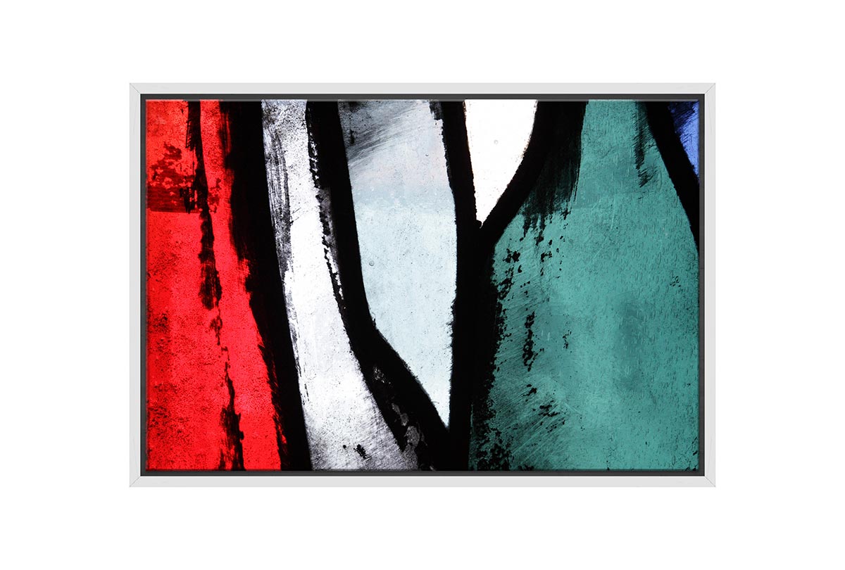 Black, Red, Green Abstract | Canvas Wall Art Print