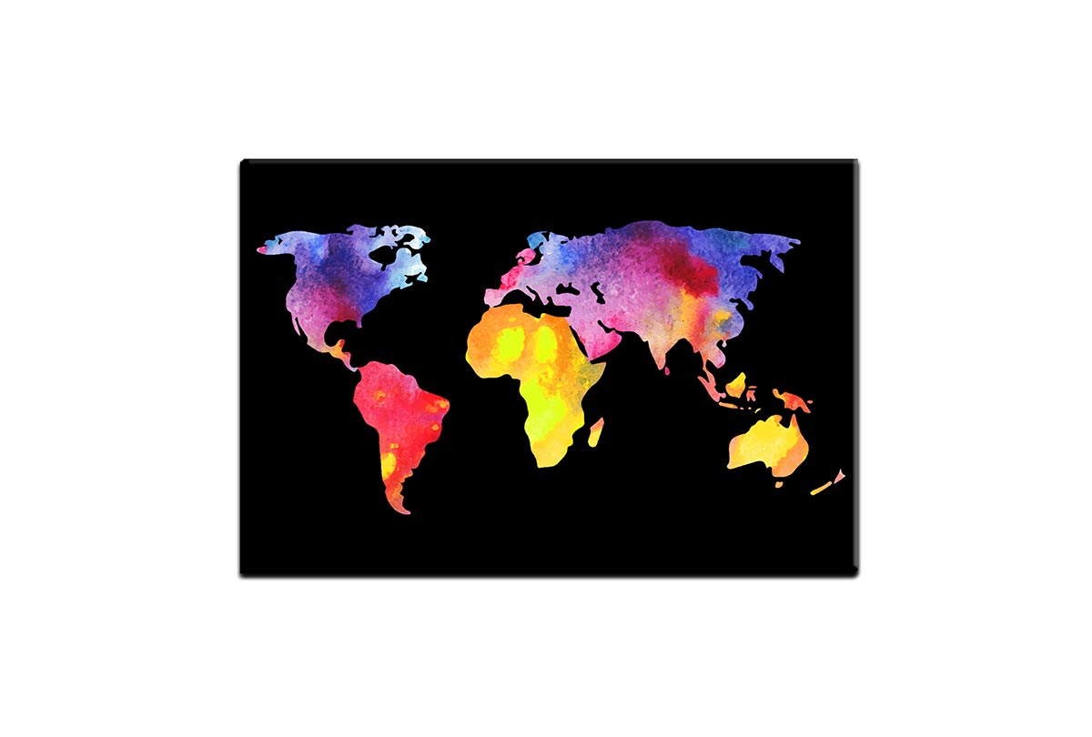 Abstract World Map | Canvas Wall Art Print