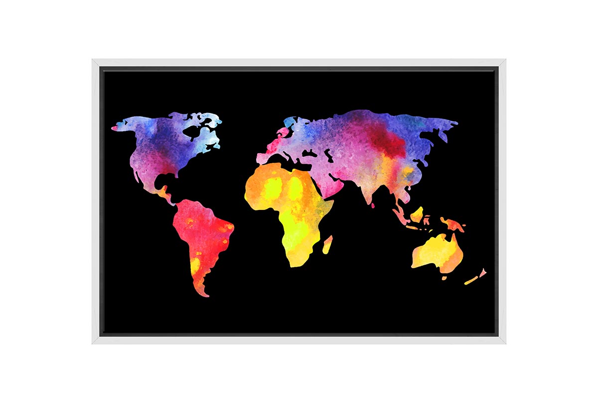 Abstract World Map | Canvas Wall Art Print