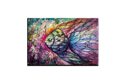 Watercolour Rainbow Fish | Canvas Wall Art Print