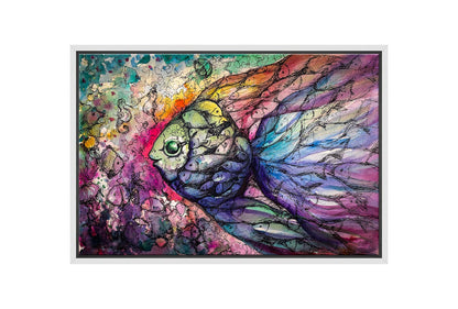 Watercolour Rainbow Fish | Canvas Wall Art Print