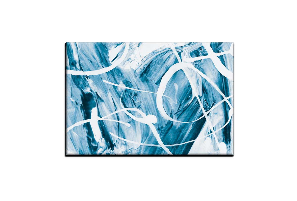 Blue White Abstract Painting | Canvas Wall Art Print