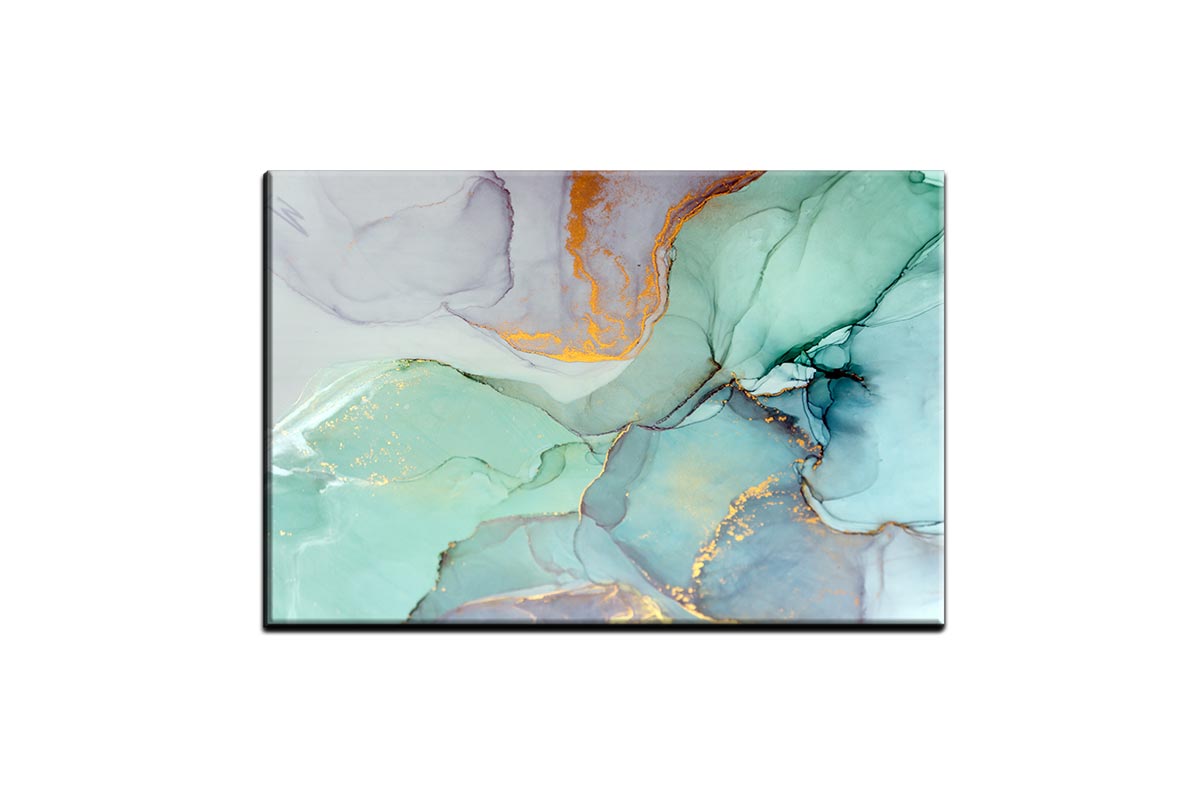 Lux Green Gold Abstract | Canvas Wall Art Print