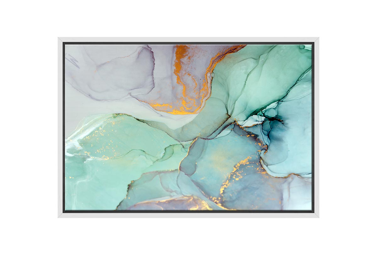 Lux Green Gold Abstract | Canvas Wall Art Print