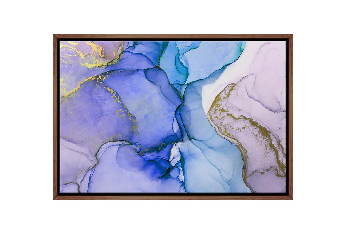 Lux Blue Gold Abstract | Canvas Wall Art Print