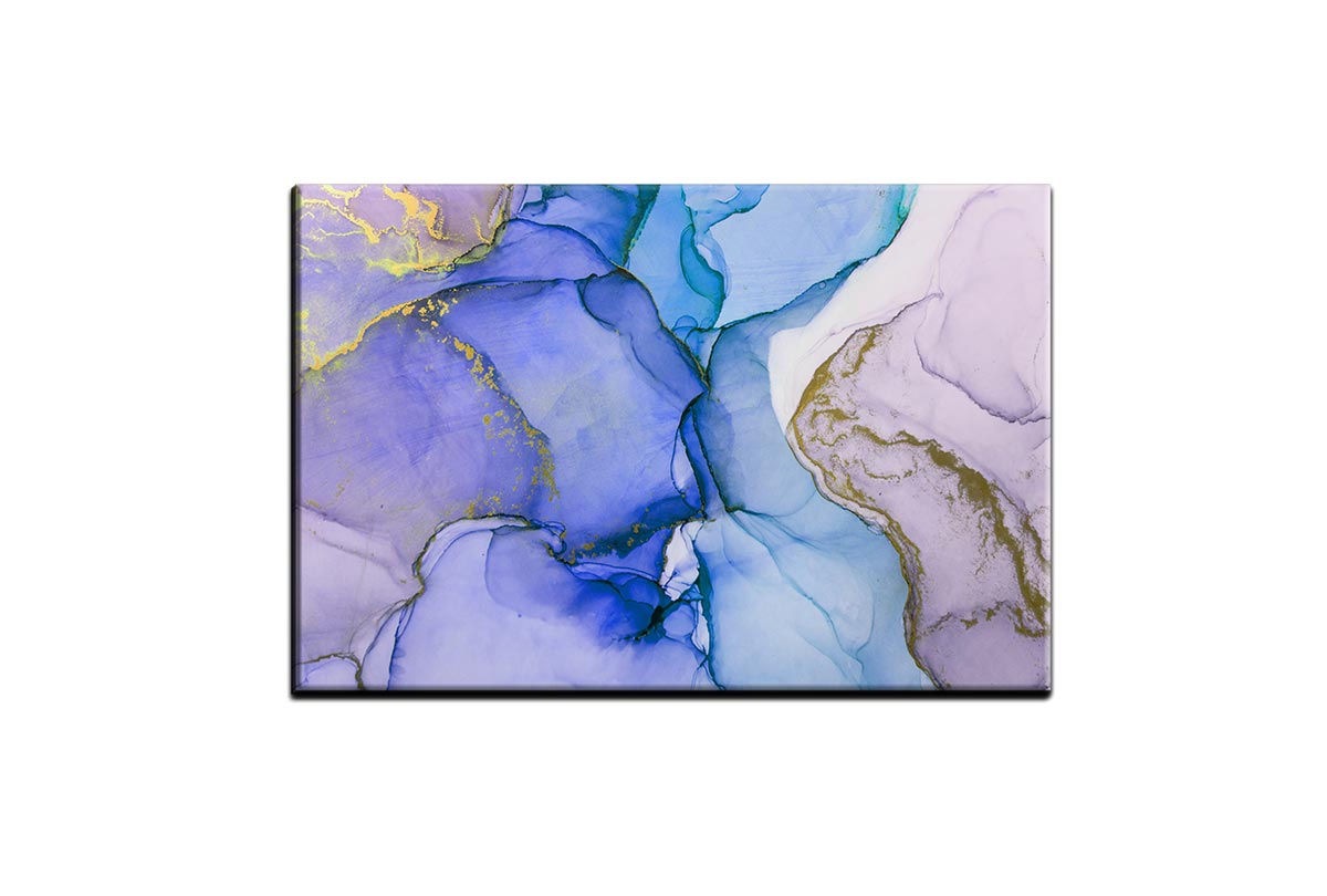 Lux Blue Gold Abstract | Canvas Wall Art Print