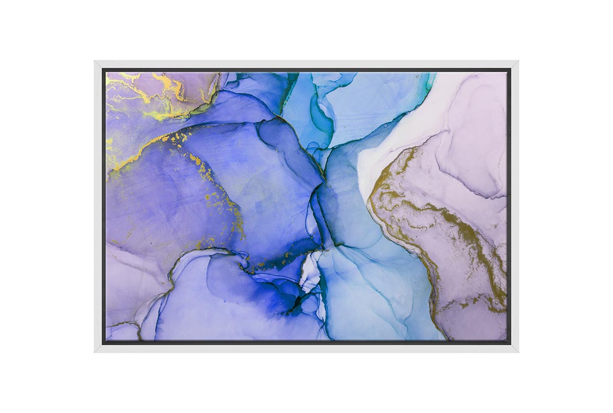 Lux Blue Gold Abstract | Canvas Wall Art Print