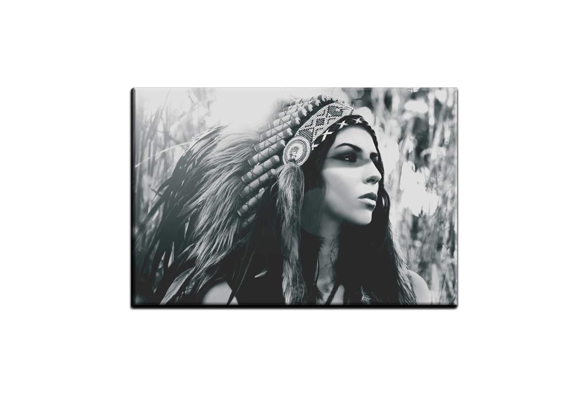 American Indian in Headdress | Canvas Wall Art Print