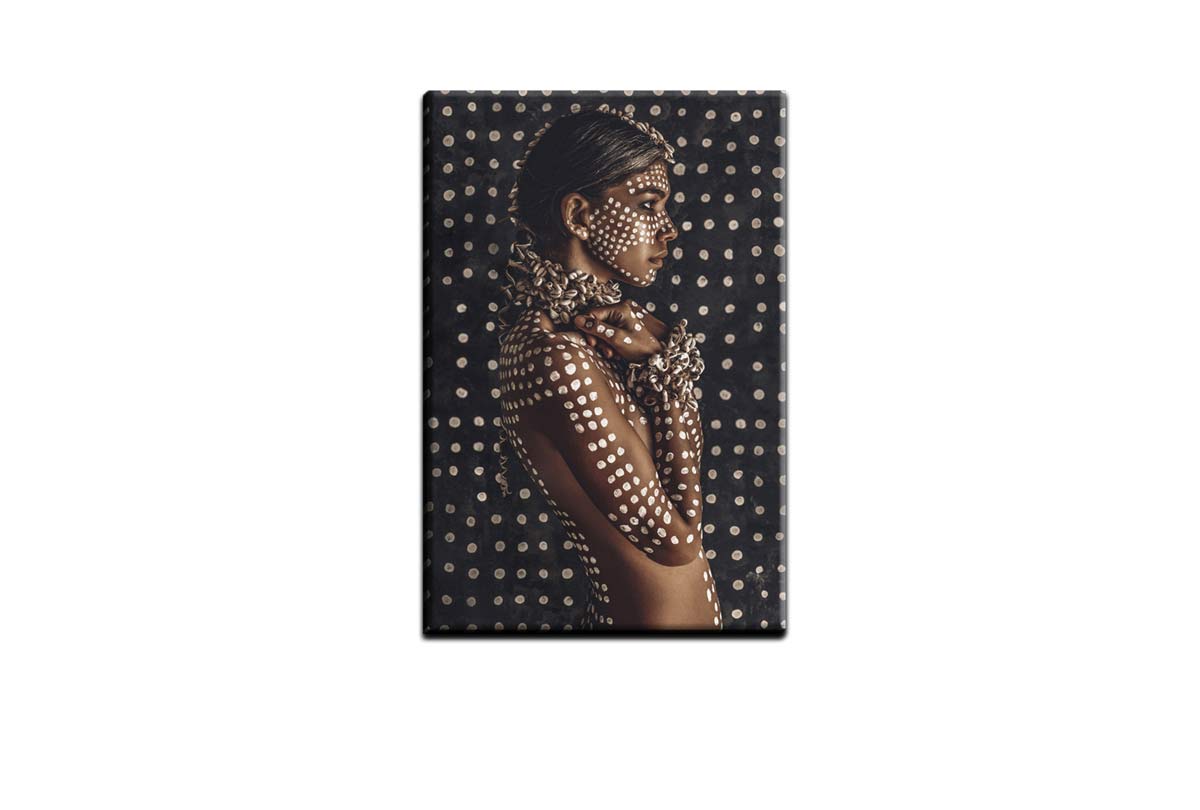 Woman with Traditional Body Paint | Canvas Wall Art Print