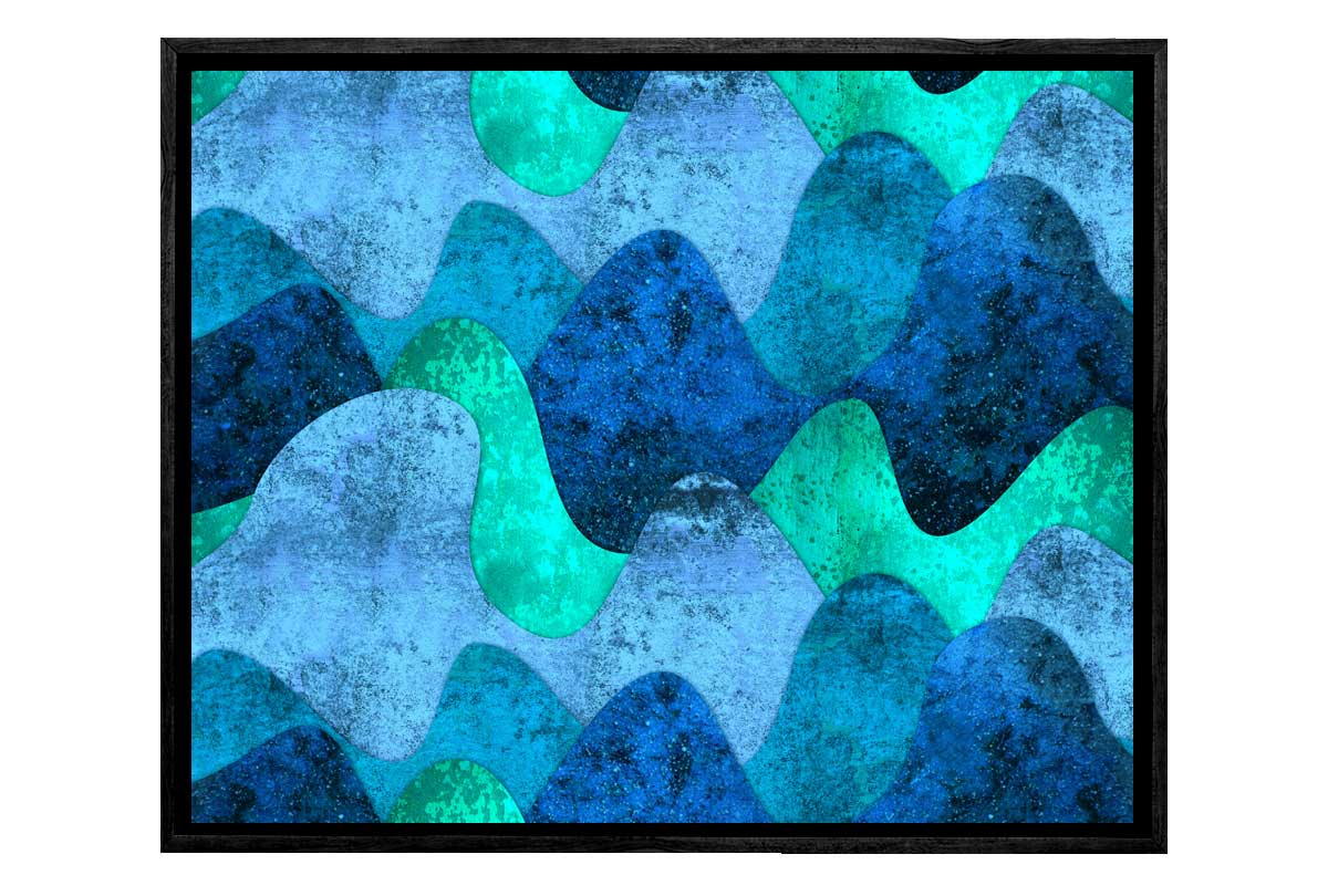 Aqua Blue Waves Pattern | Canvas Wall Art Print