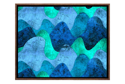 Aqua Blue Waves Pattern | Canvas Wall Art Print