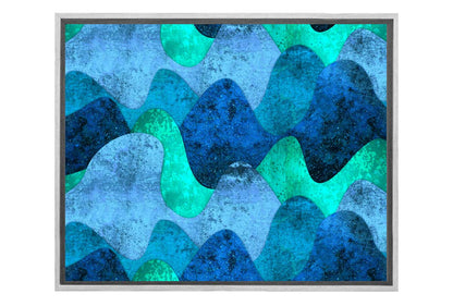 Aqua Blue Waves Pattern | Canvas Wall Art Print