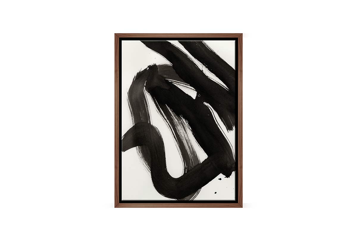 Black Brush Stroke Abstract | Canvas Wall Art Print
