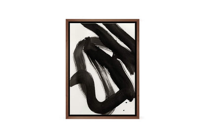 Black Brush Stroke Abstract | Canvas Wall Art Print