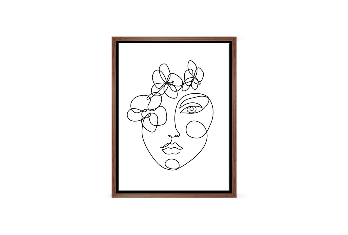 Face Line Drawing | Canvas Wall Art Print