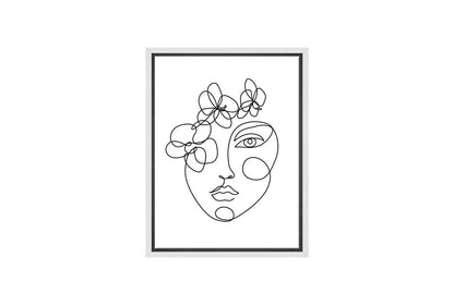Face Line Drawing | Canvas Wall Art Print