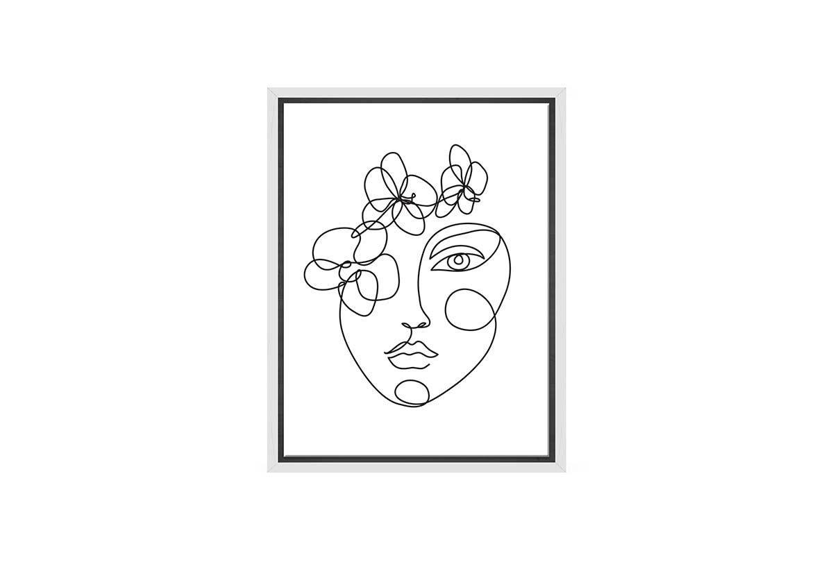 Face Line Drawing | Canvas Wall Art Print
