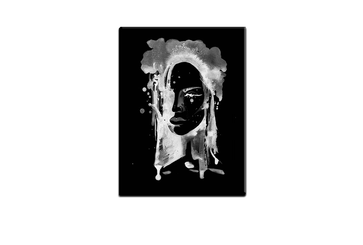 Black and White Abstract Woman | Canvas Wall Art Print
