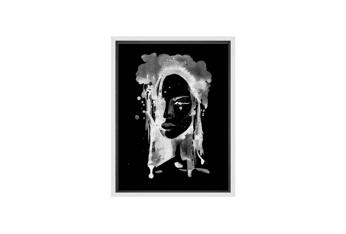 Black and White Abstract Woman | Canvas Wall Art Print