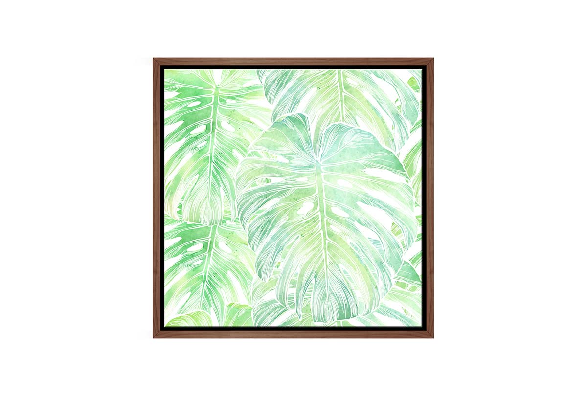 Watercolour Monstera Pattern | Canvas Wall Art Print