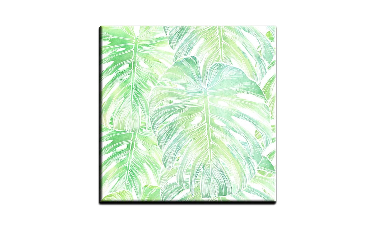 Watercolour Monstera Pattern | Canvas Wall Art Print