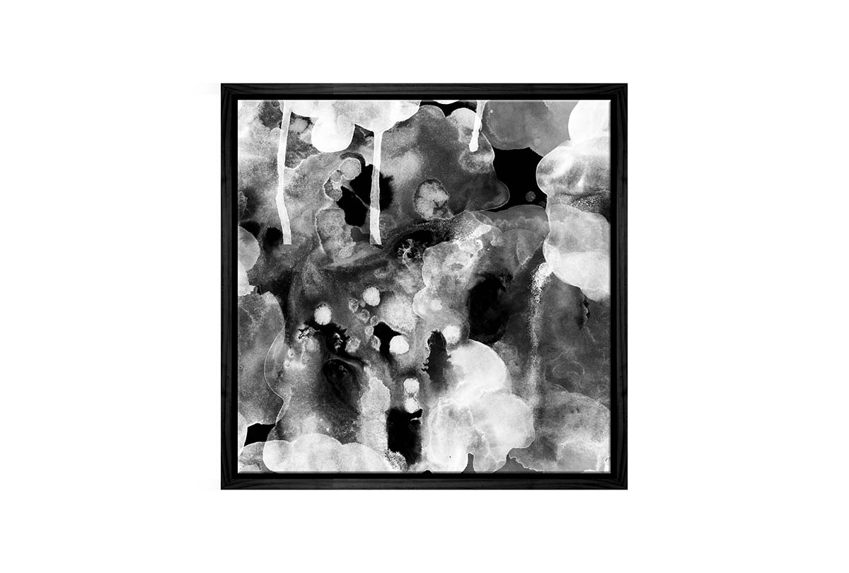 Black and White Abstract Watercolour | Canvas Wall Art Print