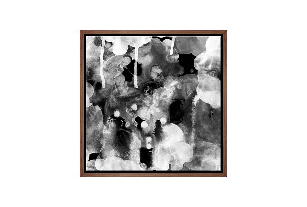 Black and White Abstract Watercolour | Canvas Wall Art Print