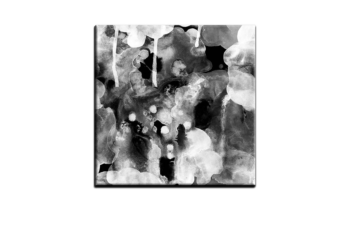 Black and White Abstract Watercolour | Canvas Wall Art Print