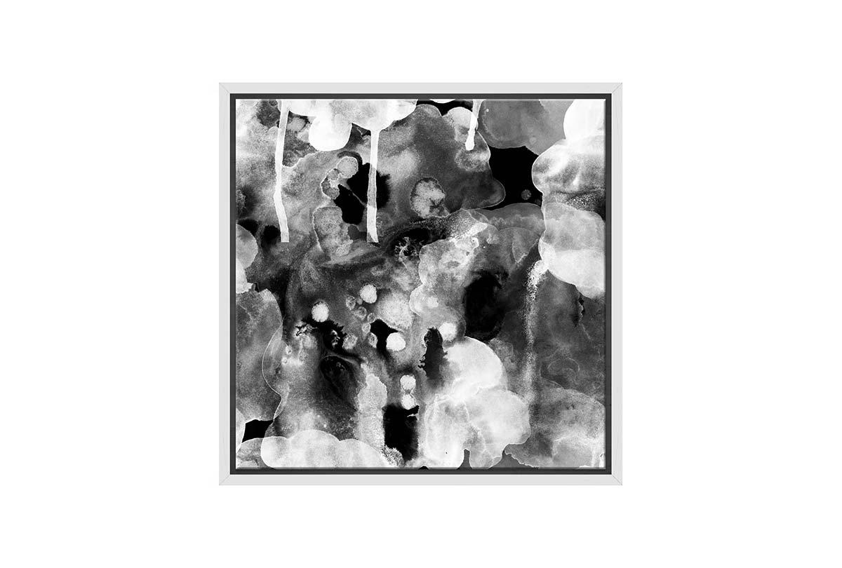 Black and White Abstract Watercolour | Canvas Wall Art Print