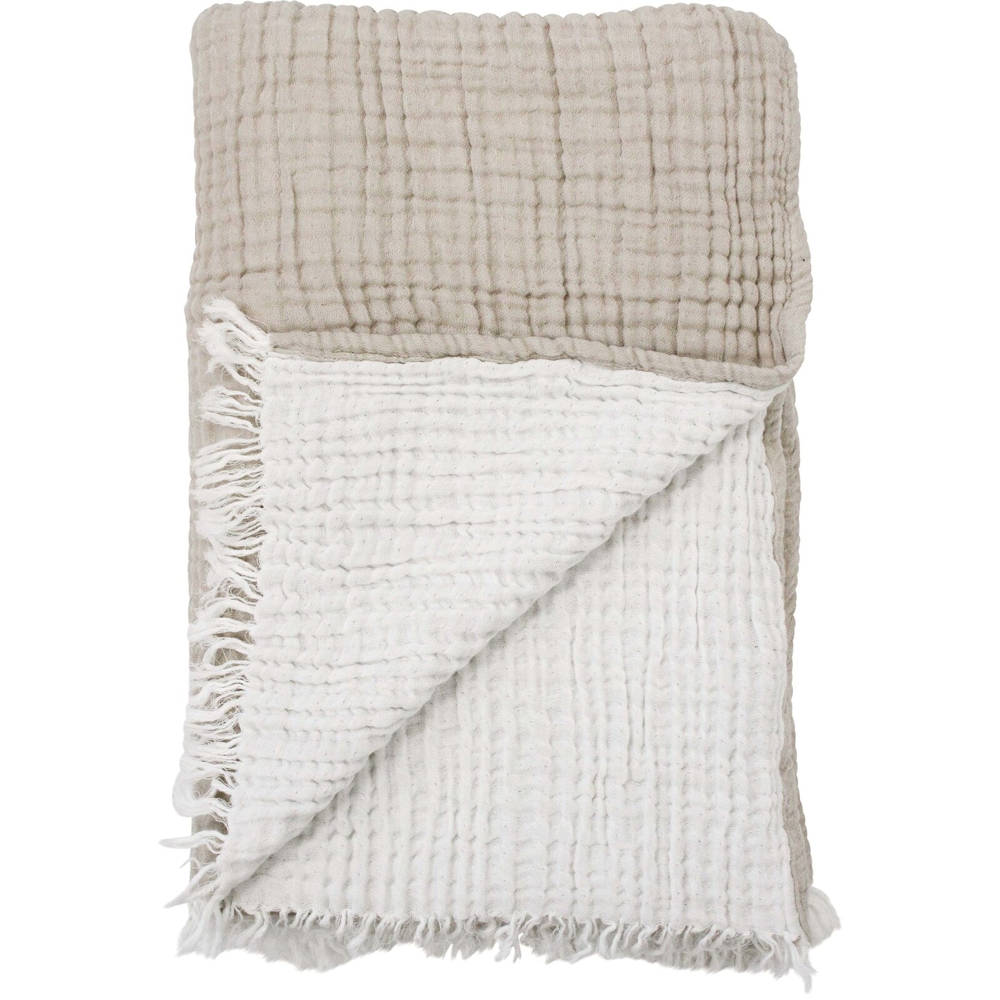 Stonewashed Muslin Throw/Blanket - 6 Layer Natural 150x250cm