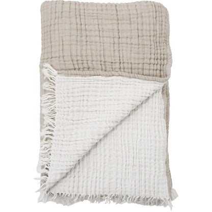 Stonewashed Muslin Throw/Blanket - 6 Layer Natural 150x250cm
