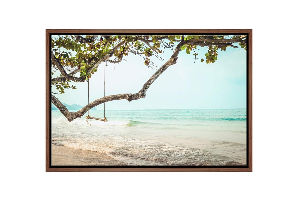 Tropical Beach Swing | Coastal Wall Art Print